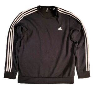 Adidas Primegreen Essentials Fleece 3-Stripes Black Sweatshirt Men's Large (L)
